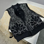 Embroidered Cashmere Sheepskin Baseball Jacket 3