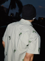 Embroidered Coconut Tree Check Short-Sleeve Shirt 4