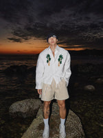 Embroidered Coconut Tree Tie-Waist Shirt 2