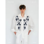 Embroidered Cotton Linen Shirt and Pants Set 1