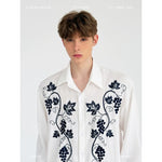 Embroidered Cotton Linen Shirt and Pants Set 2