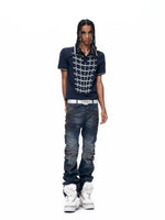 Embroidered Cotton Napoleon Style Polo Shirt 4
