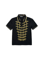 Embroidered Cotton Napoleon Style Polo Shirt 5
