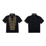 6232171011933,6232171011934,6232171011935,6232171011936, Embroidered Cotton Napoleon Style Polo Shirt