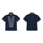 6232171011941,6232171011942,6232171011943,6232171011944, Embroidered Cotton Napoleon Style Polo Shirt