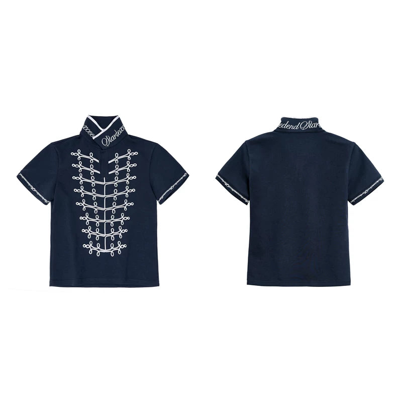 6232171011941,6232171011942,6232171011943,6232171011944, Embroidered Cotton Napoleon Style Polo Shirt