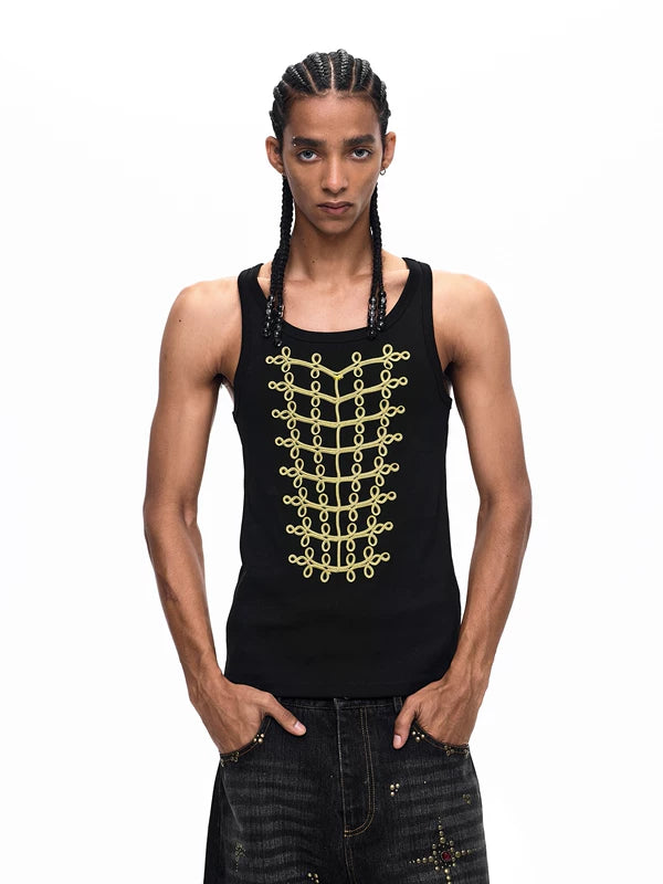 Embroidered Court Style Slim Fit Vest 3
