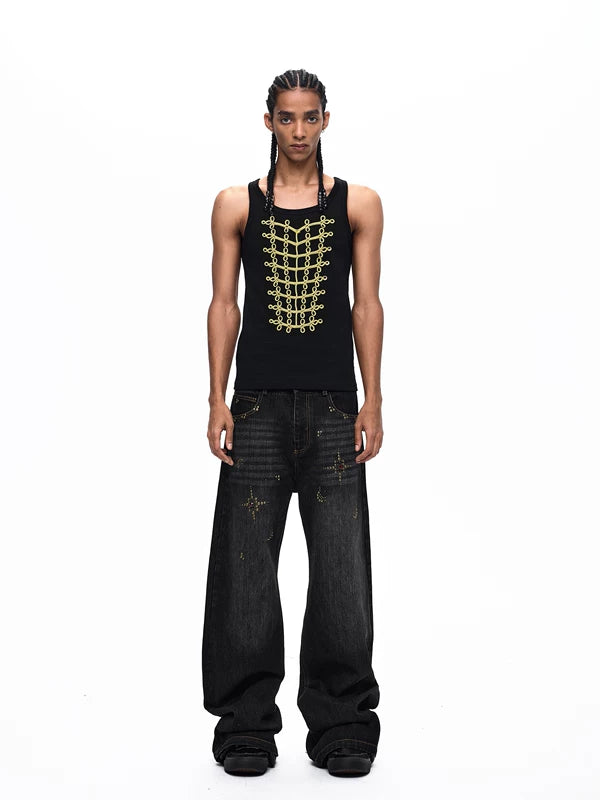 Embroidered Court Style Slim Fit Vest 5