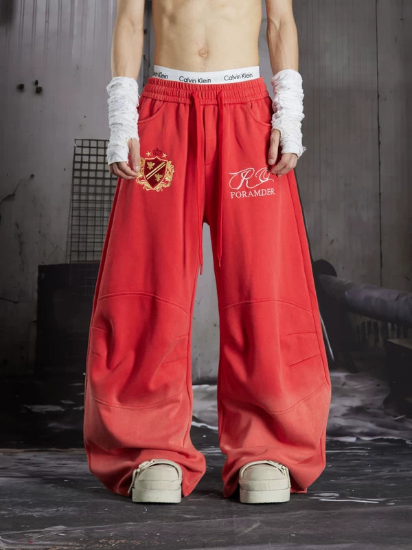Embroidered Distressed Loose Fit Sweatpants 2