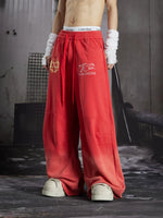 Embroidered Distressed Loose Fit Sweatpants 4
