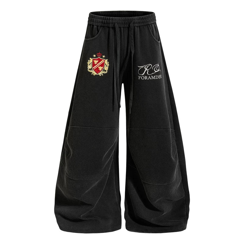 6259843890621,6259843890623,6259843890625,6259843890627, Embroidered Distressed Loose Fit Sweatpants