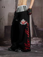 Embroidered Double Waist Loose Casual Pants 3