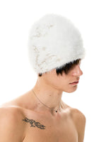 Embroidered Faux Fur Beanie Knit Hat 3