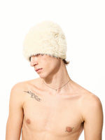 Embroidered Faux Fur Beanie Knit Hat 4