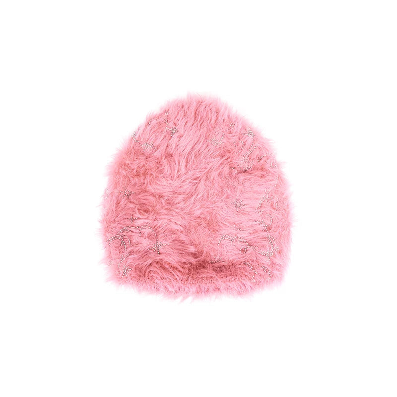 6152043135088, Embroidered Faux Fur Beanie Knit Hat