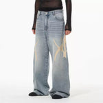 5567848844378,5567848844379,5567848844380,5567848844381, Embroidered Graphic Washed Loose Fit Jeans Pants