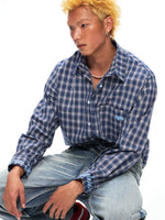 Embroidered Heart Plaid Long-Sleeve Cotton Shirt 2