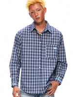 6202335286189,6202335286190,6202335286191, Embroidered Heart Plaid Long-Sleeve Cotton Shirt