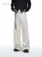 Embroidered High-Waisted Wide-Leg Ribbon Pants 2