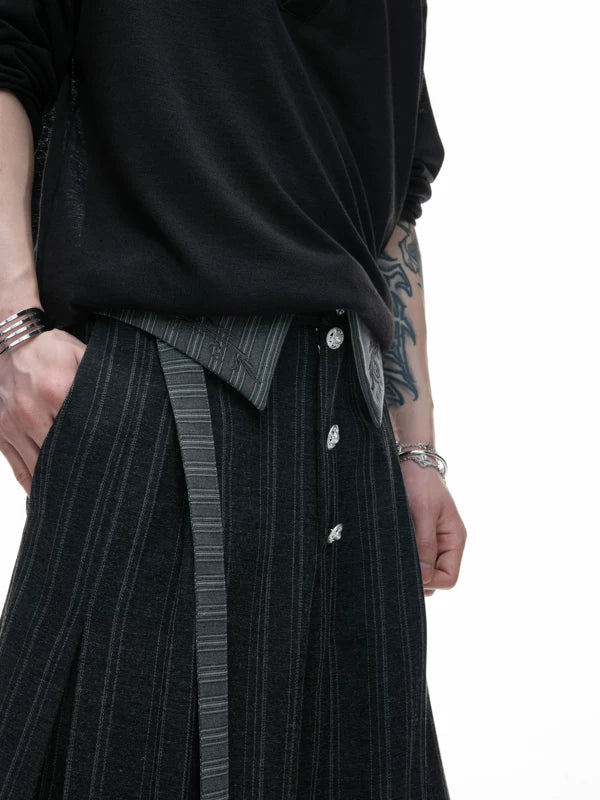 Embroidered High-Waisted Wide-Leg Ribbon Pants 5