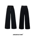 6278775731014,6278775731015,6278775731016,6278775731017, Embroidered High-Waisted Wide-Leg Ribbon Pants