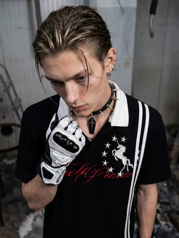 Embroidered Jersey Polo T-Shirt 2