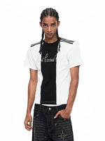 Embroidered Letter Crew Neck T-Shirt 2