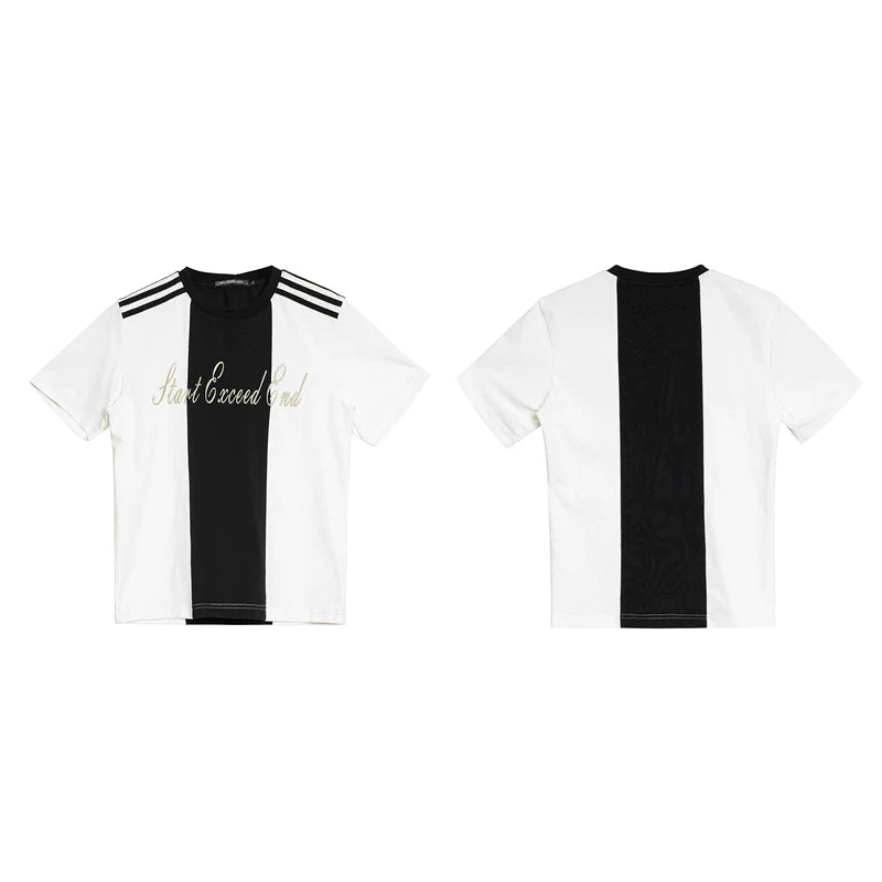 6062915725843,6062915725844,6062915725845,6062915725846, Embroidered Letter Crew Neck T-Shirt