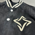 Embroidered Logo Sheepskin Varsity Baseball Jacket 5
