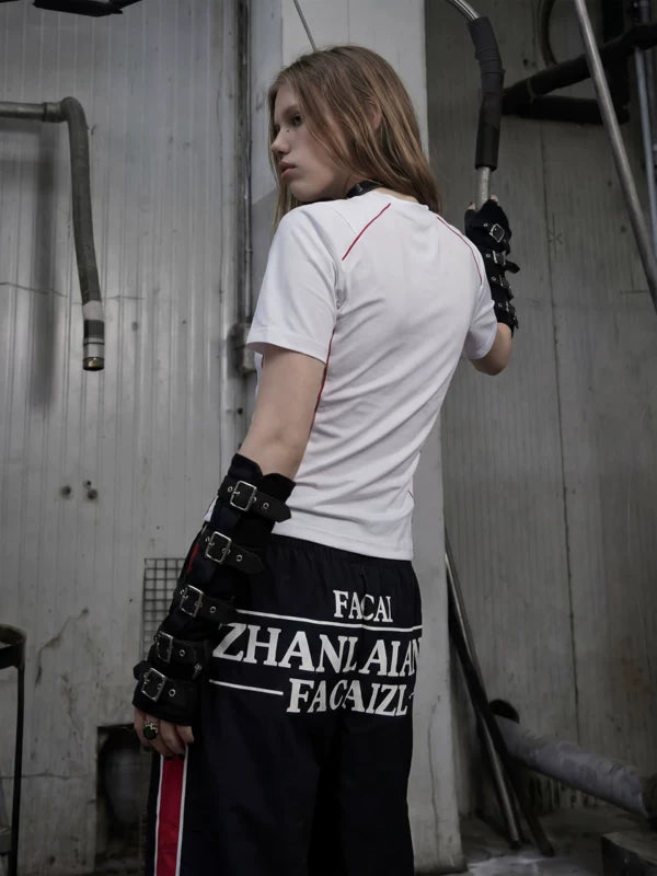 Embroidered Logo Short-Sleeve Streetwear T-Shirt 3