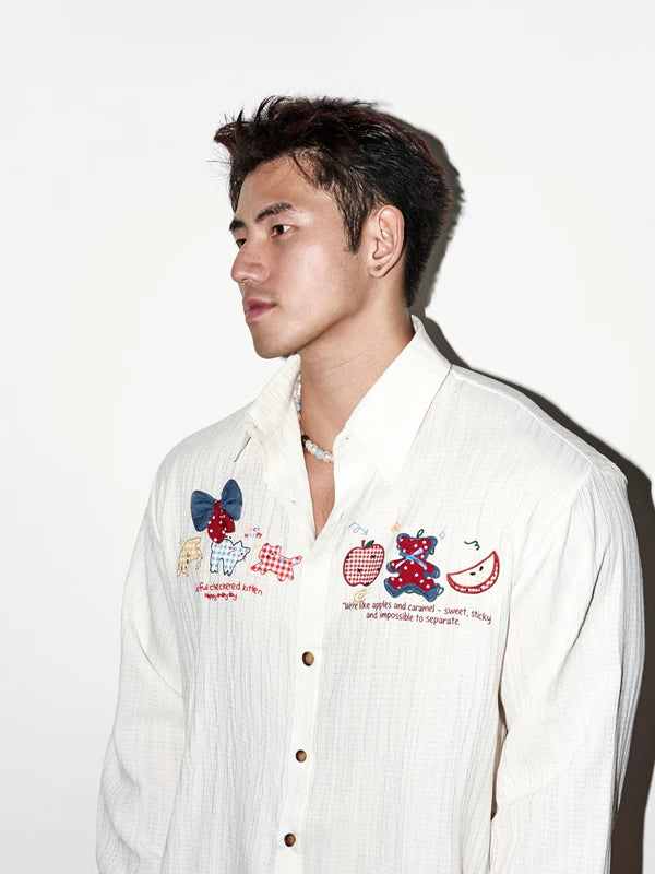 Embroidered Long-Sleeve Button-Down Shirt 3