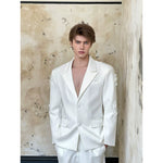 Embroidered Mesh Back Suit Jacket and Pants 3