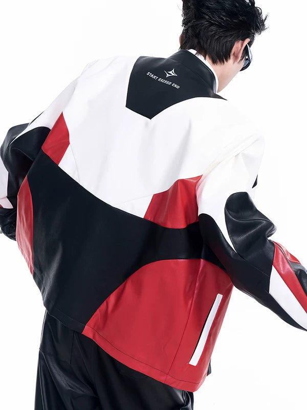 Embroidered Motorcycle Leather Jacket 3