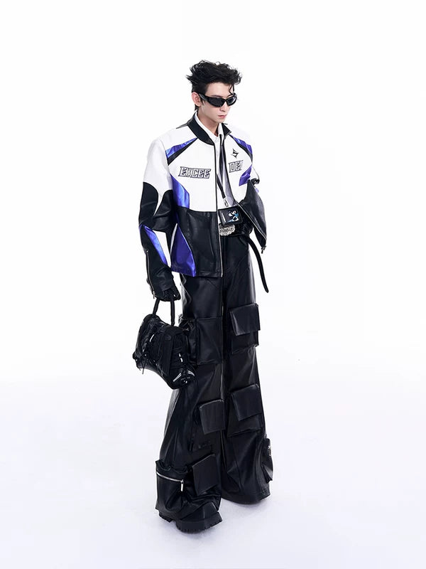 Embroidered Motorcycle Leather Jacket 4