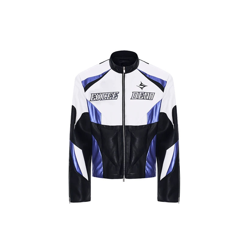 5689434411760,5689434411761,5689434411762, Embroidered Motorcycle Leather Jacket