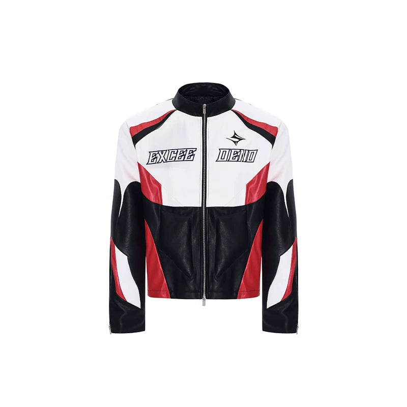 5689434411763,5689434411764,5689434411765, Embroidered Motorcycle Leather Jacket