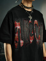 Embroidered Patchwork Distressed T-Shirt 3