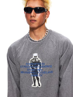 Embroidered Raglan Sleeve Loose Fit Shirt 1