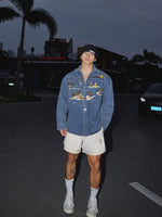 Embroidered Resort Island Denim Shirt 2