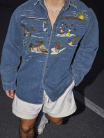 Embroidered Resort Island Denim Shirt 3
