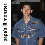 5927712277583,5927712277584,5927712277585, Embroidered Resort Island Denim Shirt