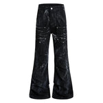 6104227884871,6104227884872,6104227884873,6104227884874,6104227884875, Embroidered Rivet Detail Flared Jeans