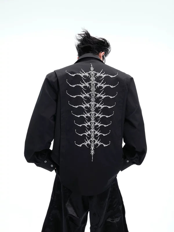 Embroidered Rivet Detail Long Sleeve Shirt 3