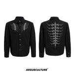 5915960763025,5915960763028,5915960763031,5915960763034, Embroidered Rivet Detail Long Sleeve Shirt