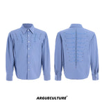 5915960763026,5915960763029,5915960763032,5915960763035, Embroidered Rivet Detail Long Sleeve Shirt