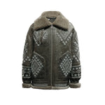 Embroidered Sheepskin Shearling Jacket 1