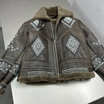 Embroidered Sheepskin Shearling Jacket 2