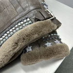 Embroidered Sheepskin Shearling Jacket 5