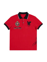 Embroidered Short-Sleeve Color-Blocked Polo Shirt 1