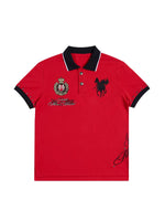 6215916418954,6215916418955,6215916418956, Embroidered Short-Sleeve Color-Blocked Polo Shirt